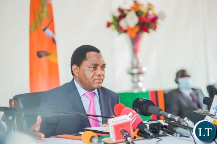 President Hakainde Hichilema addressing a Press Conference at State House on Thursday, 30th September, 2021.