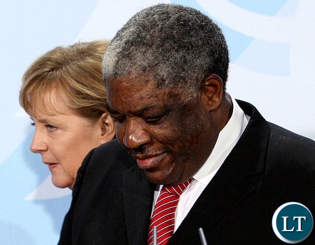 FILE: Late President Levy Patrick Mwanawasa pictured here with German Chancellor Angela Merkel in December 2007 led the charge for opposition to Genetically Modified Food (GMO)