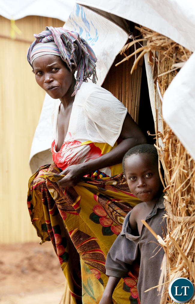 Congolese refugees at Kenani camp transit centre in the Nchelenge district in Zambia