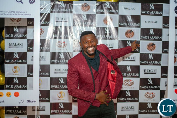 Zambian musician B-flow poses for a photo at the launch of the Swiss Arabian showroom at East Park mall.