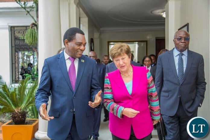 Kristalina Georgieva, Managing Director of the International Monetary Fund (IMF) and President Hakainde Hichilema