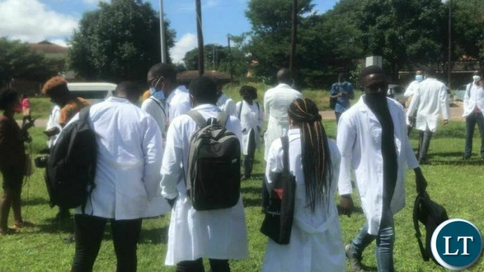 Unemployed Medical Doctors staging a peaceful protest at Ndeke House