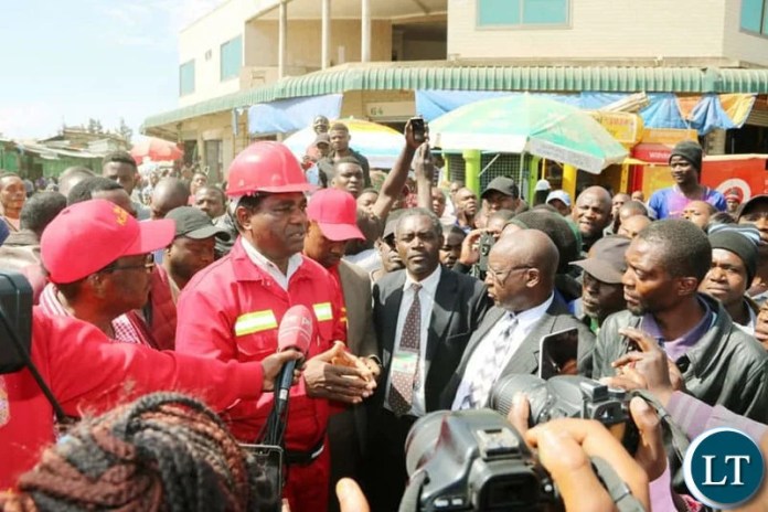 Mr Hichilema engages with Marketeers at COMESA market