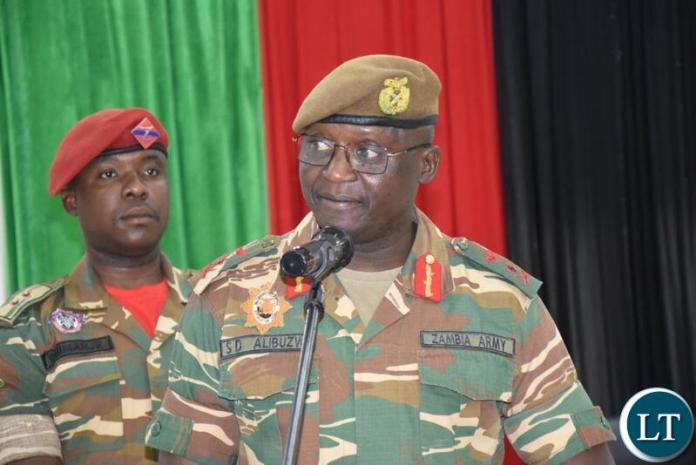 Zambia Army Commander, Lieutenant General Sitali Dennis Alibuzwi